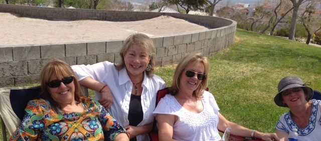 Marsha Hicks, Joyce Tipton, Helen Rice and Joanne Mineo..Watching Horseshoes at the Park!